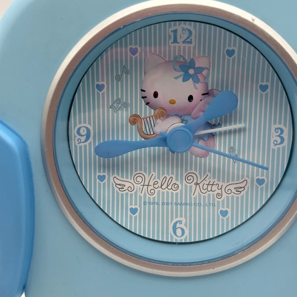 VTG Sanrio Hello Kitty Blue Angel 2001 Couch Collectible Mini Alarm Clock Rare